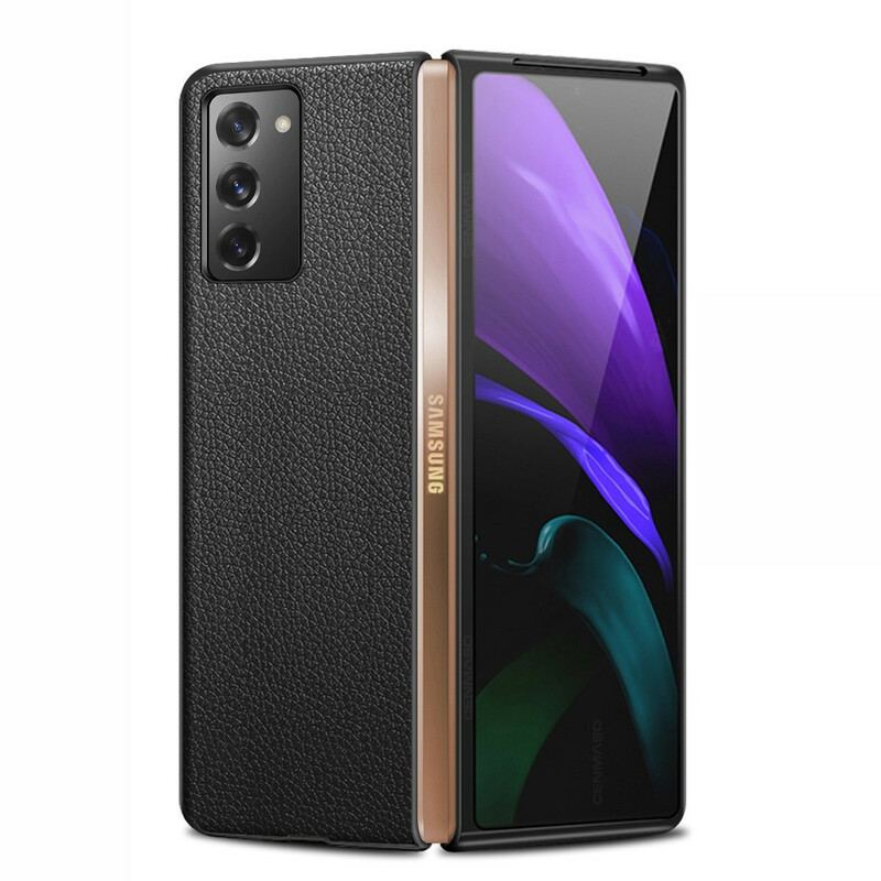 Coque Samsung Galaxy Z Fold2 Cuir Litchi Véritable