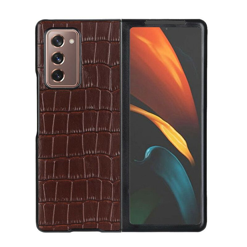 Coque Samsung Galaxy Z Fold2 Cuir Véritable Crocodile