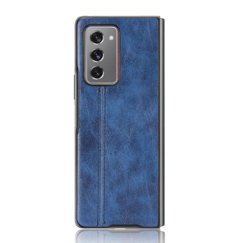 Coque Samsung Galaxy Z Fold2 Effet Cuir Couture