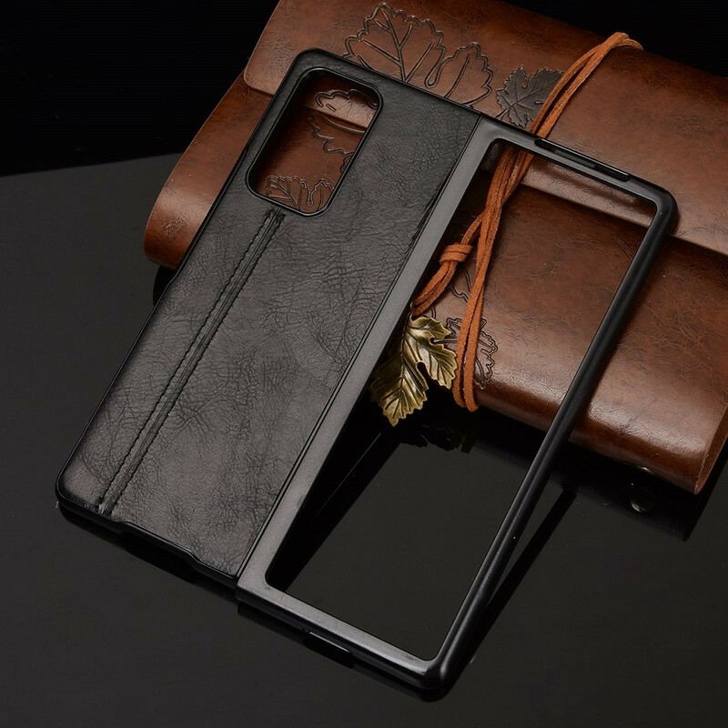 Coque Samsung Galaxy Z Fold2 Effet Cuir Couture