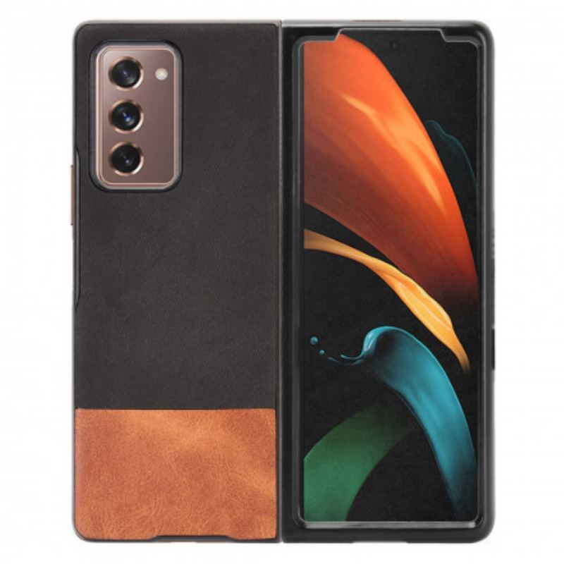 Coque Samsung Galaxy Z Fold2 Simili Cuir Bicolore