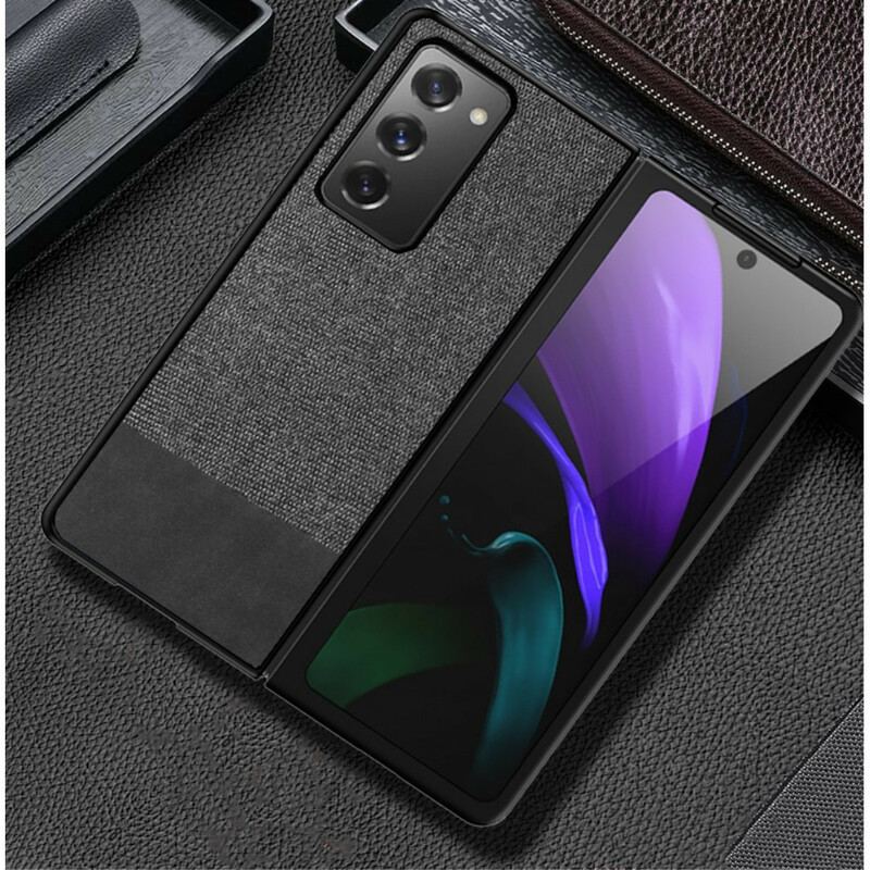 Coque Samsung Galaxy Z Fold2 Simili Cuir et Tissu