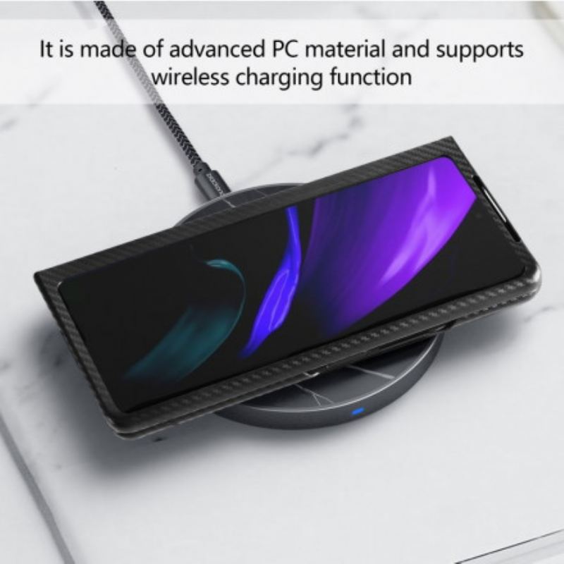 Coque Samsung Galaxy Z Fold2 Texturée avec Support Mains Libres