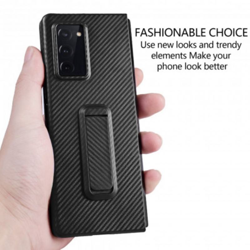 Coque Samsung Galaxy Z Fold2 Texturée avec Support Mains Libres