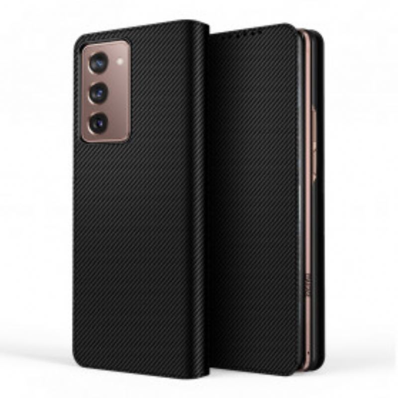 Flip Cover Samsung Galaxy Z Fold2 Cuir Véritable Noir