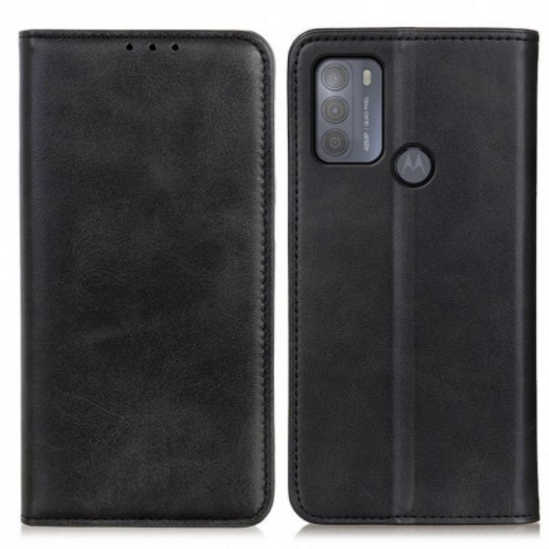 Flip Cover Moto G50 Cuir Fendu