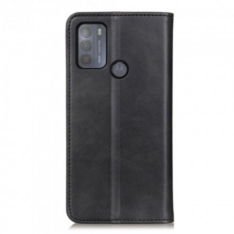 Flip Cover Moto G50 Cuir Fendu