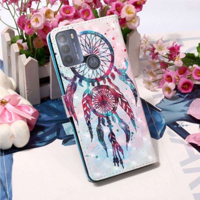 Housse Moto G50 Attrape Rêves Aquarelle