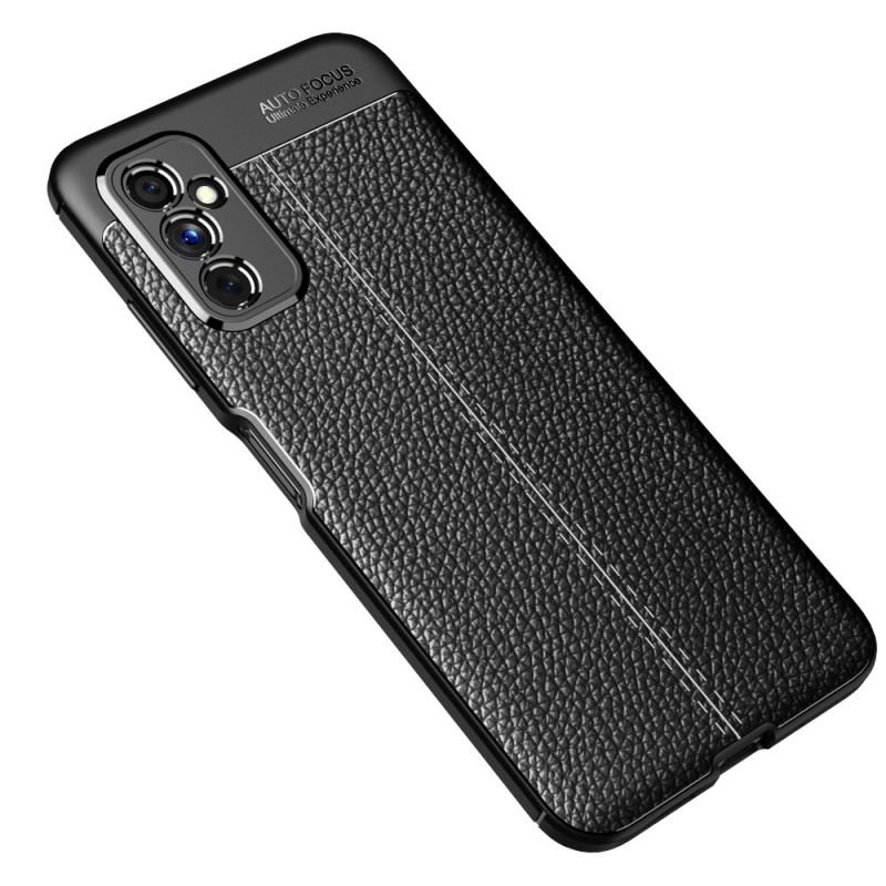 Coque Samsung Galaxy M52 5G Effet Cuir Litchi Double Line