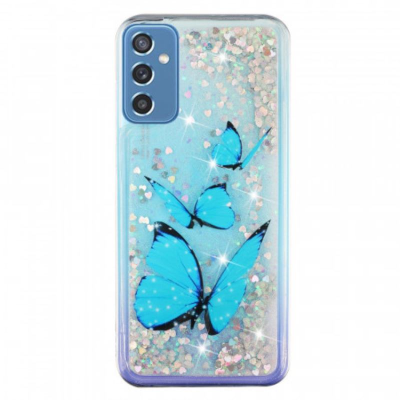 Coque Samsung Galaxy M52 5G Papillon Saphir