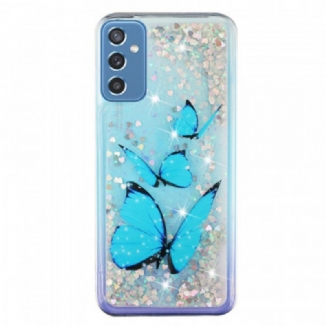 Coque Samsung Galaxy M52 5G Papillon Saphir