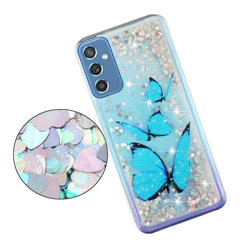 Coque Samsung Galaxy M52 5G Papillon Saphir