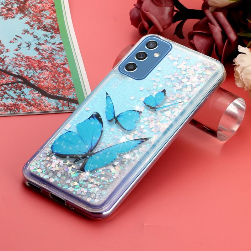 Coque Samsung Galaxy M52 5G Papillon Saphir