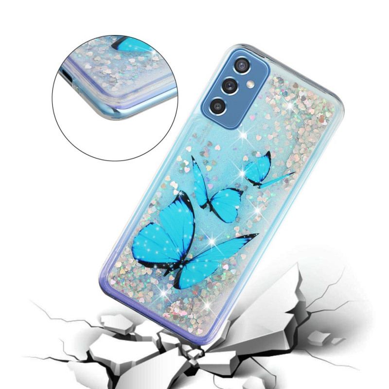 Coque Samsung Galaxy M52 5G Papillon Saphir