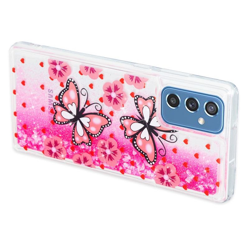 Coque Samsung Galaxy M52 5G Papillons Roses