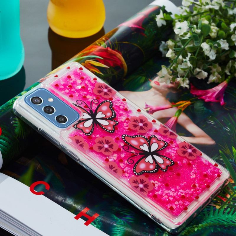 Coque Samsung Galaxy M52 5G Papillons Roses