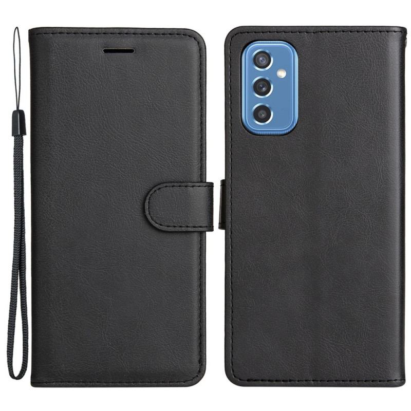 Housse Samsung Galaxy M52 5G Cuir Mat à Lanière