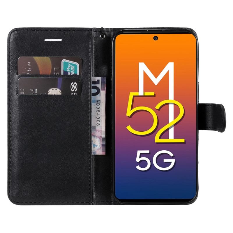 Housse Samsung Galaxy M52 5G Cuir Mat à Lanière