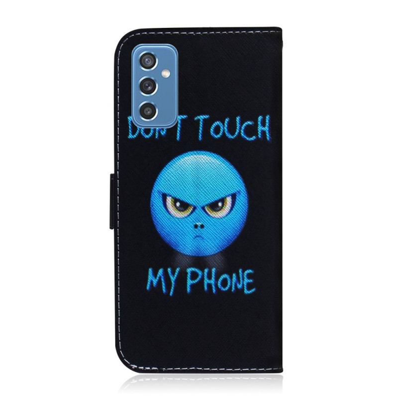 Housse Samsung Galaxy M52 5G Don't Touch my Phone Bleu