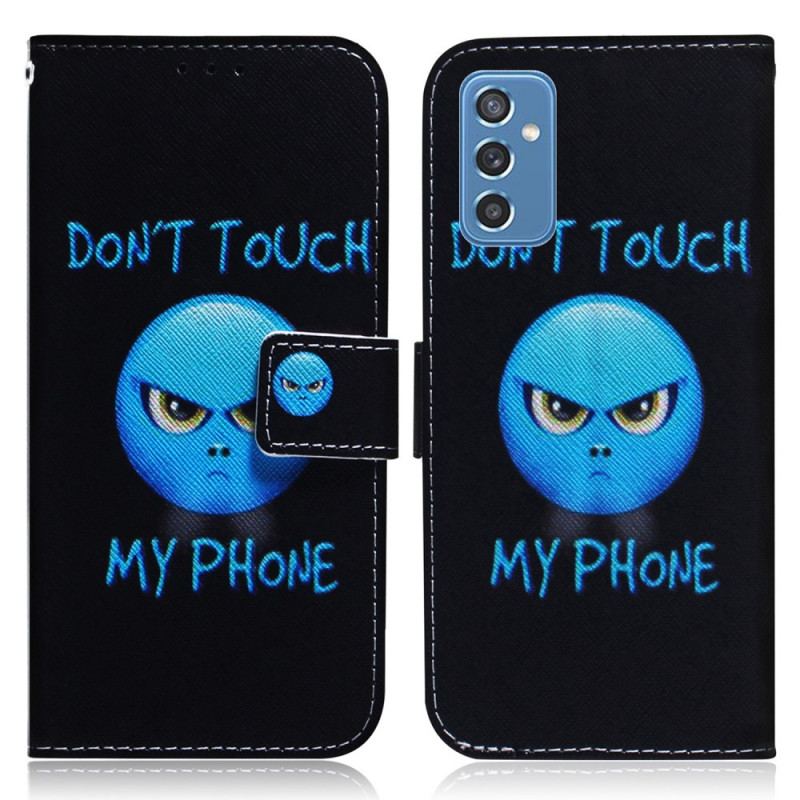 Housse Samsung Galaxy M52 5G Don't Touch my Phone Bleu