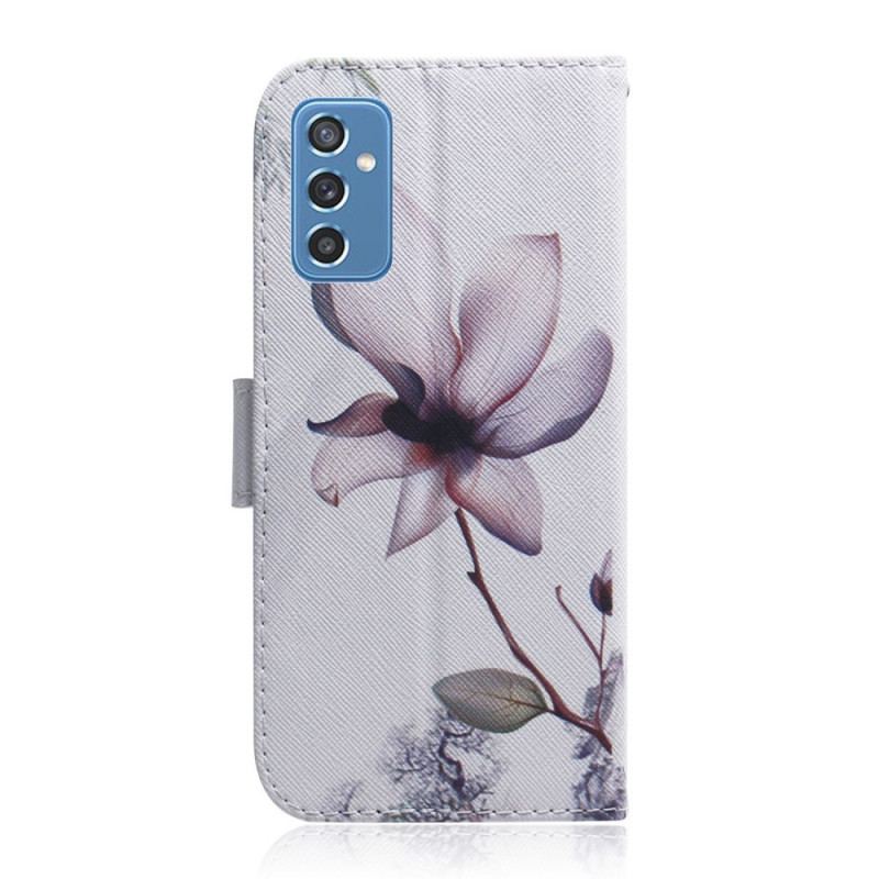 Housse Samsung Galaxy M52 5G Fleur Mauve