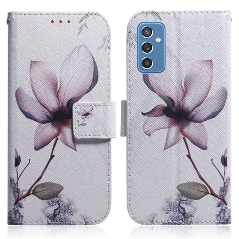 Housse Samsung Galaxy M52 5G Fleur Mauve