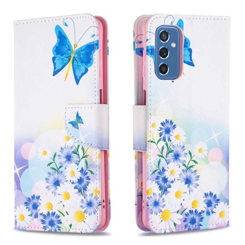 Housse Samsung Galaxy M52 5G Papillon et Fleurs