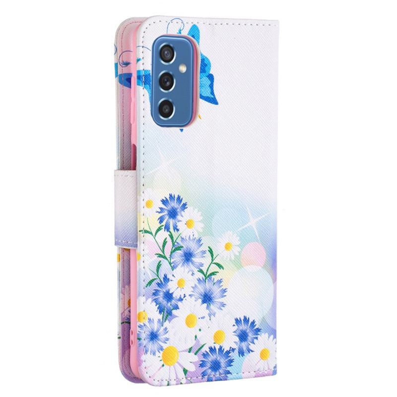 Housse Samsung Galaxy M52 5G Papillon et Fleurs