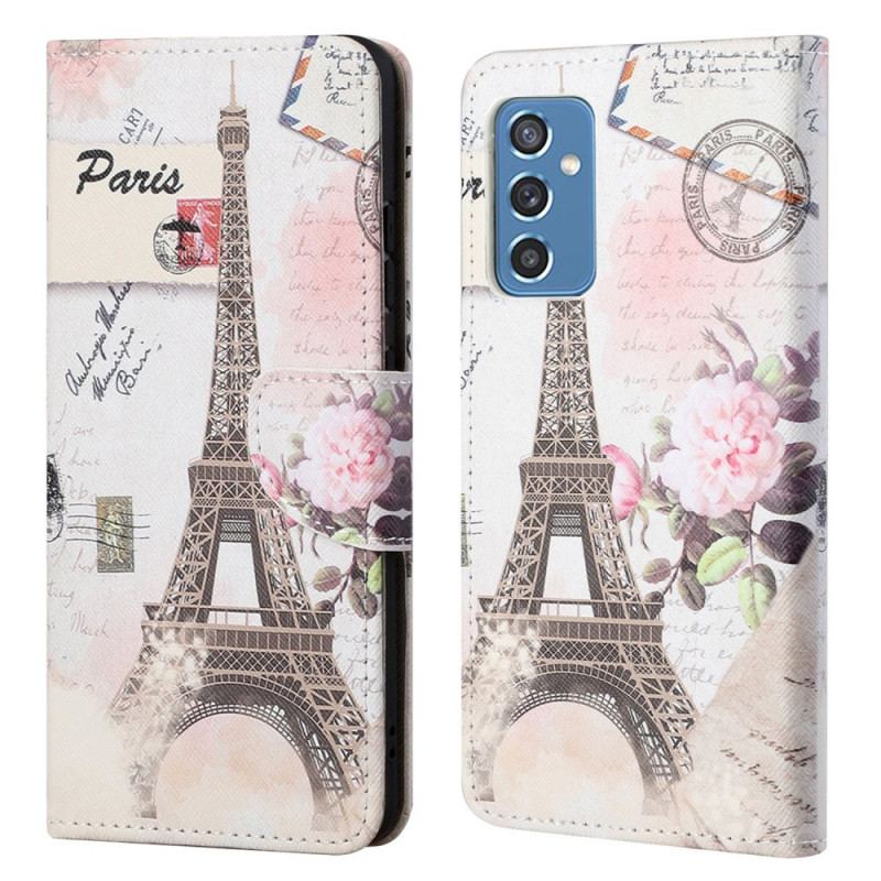 Housse Samsung Galaxy M52 5G Tour Eiffel Retro