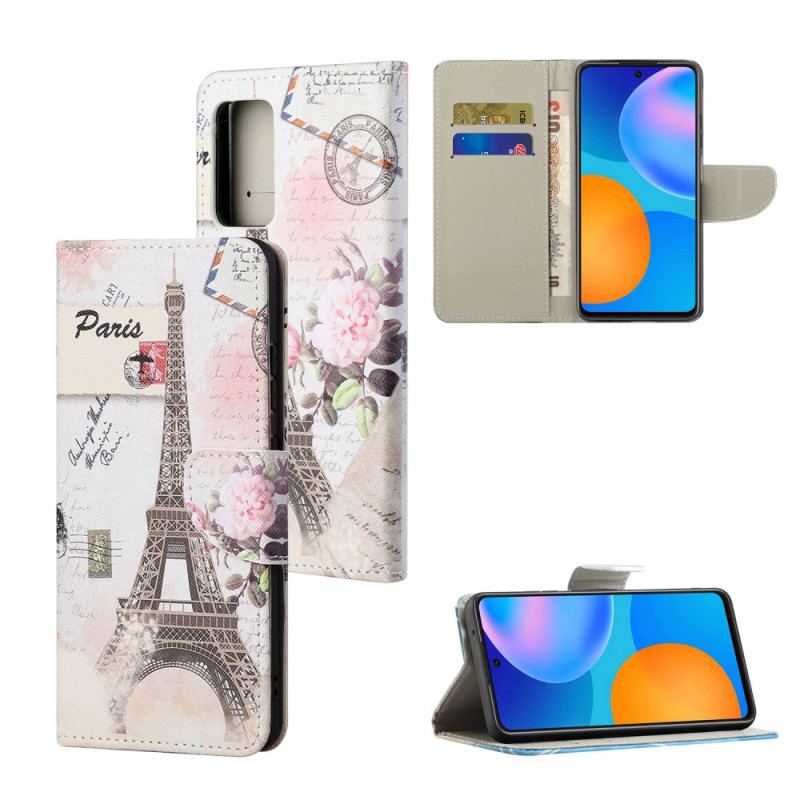 Housse Samsung Galaxy M52 5G Tour Eiffel Retro