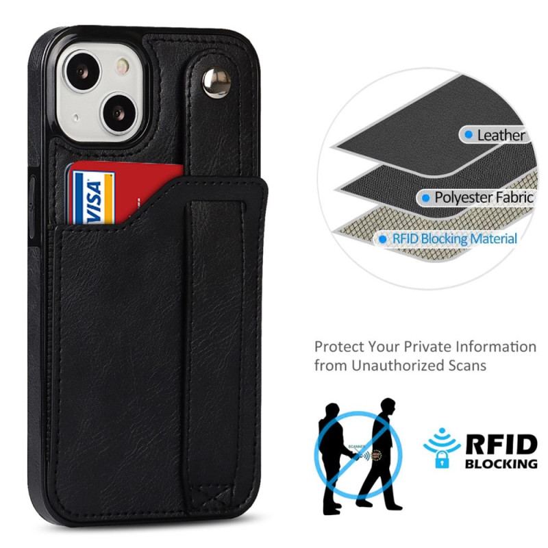 Coque iPhone 14 RFID Porte-Cartes avec Sangle