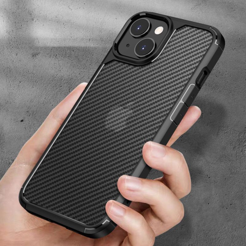 Coque iPhone 14 Transparente Fibre Carbone