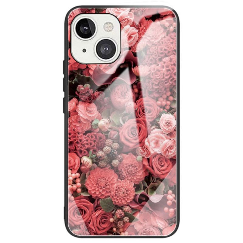 Coque iPhone 14 Verre Trempé Fleurs