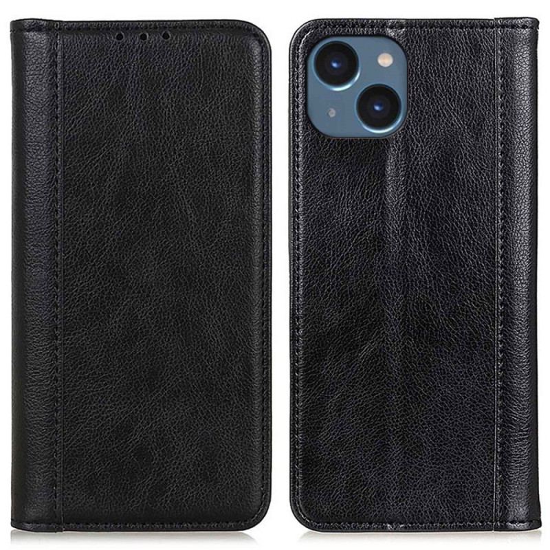 Flip Cover iPhone 14 Cuir Fendu Stylé