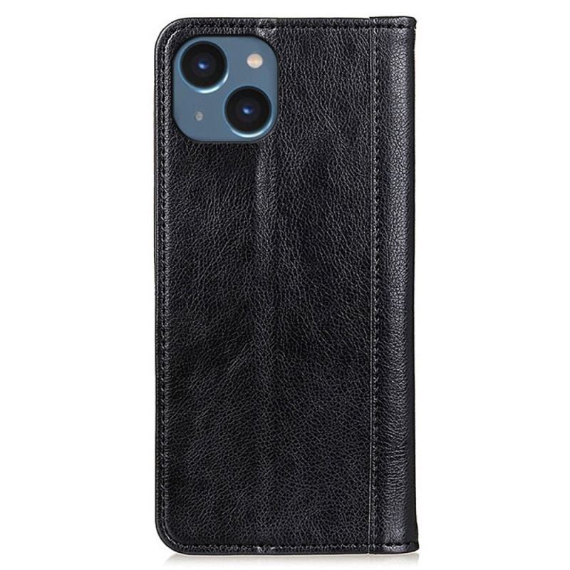 Flip Cover iPhone 14 Cuir Fendu Stylé