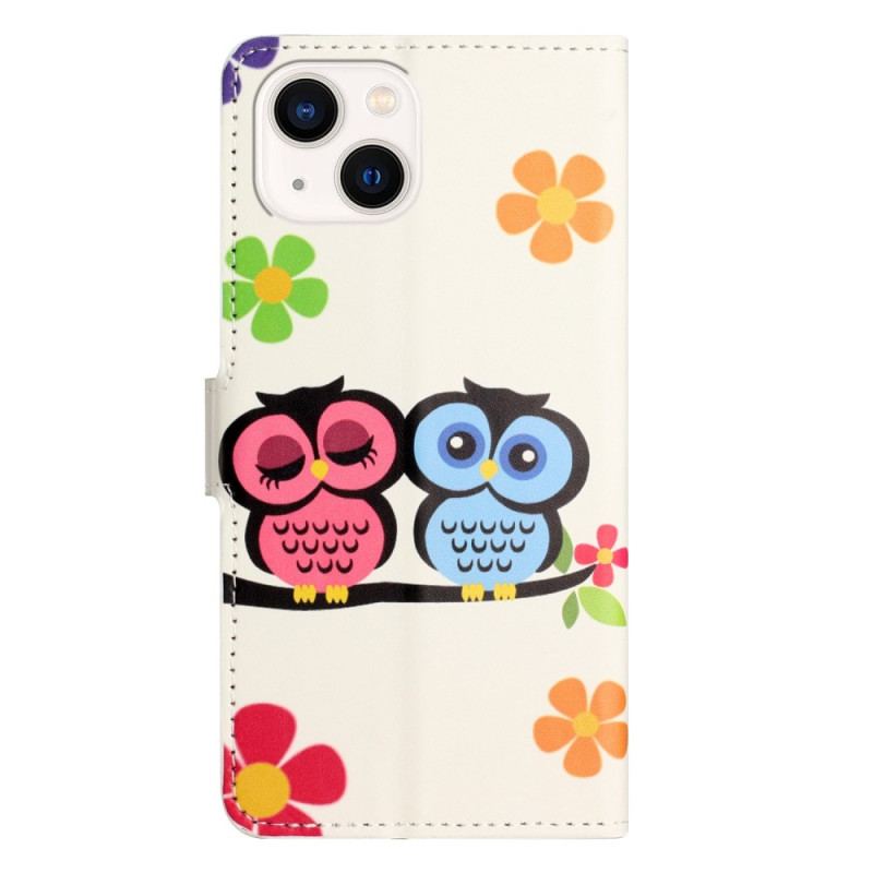 Housse iPhone 14 Couple de Hiboux