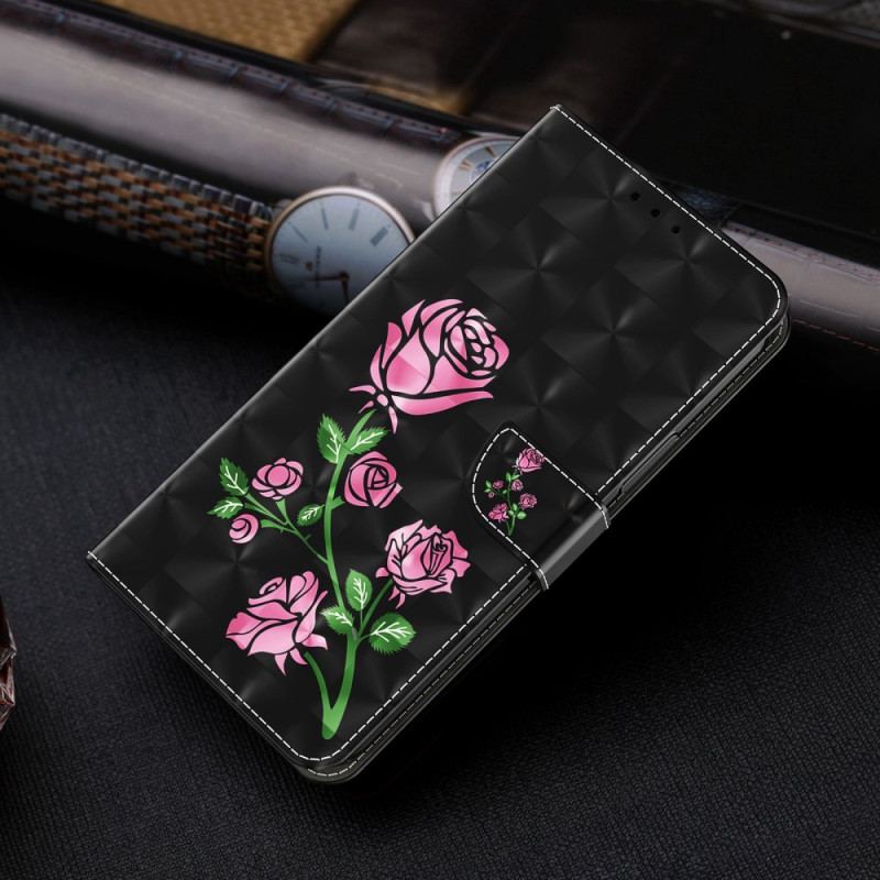 Housse iPhone 14 Roses à Lanière