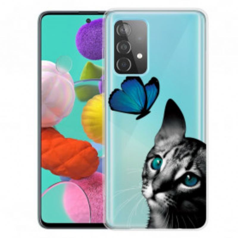 Coque Samsung Galaxy A32 5G Chat et Papillon