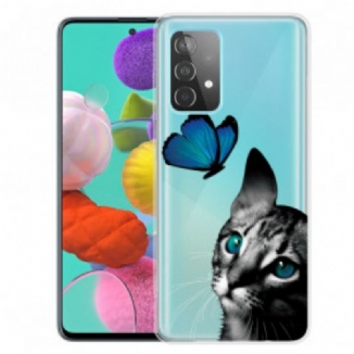 Coque Samsung Galaxy A32 5G Chat et Papillon