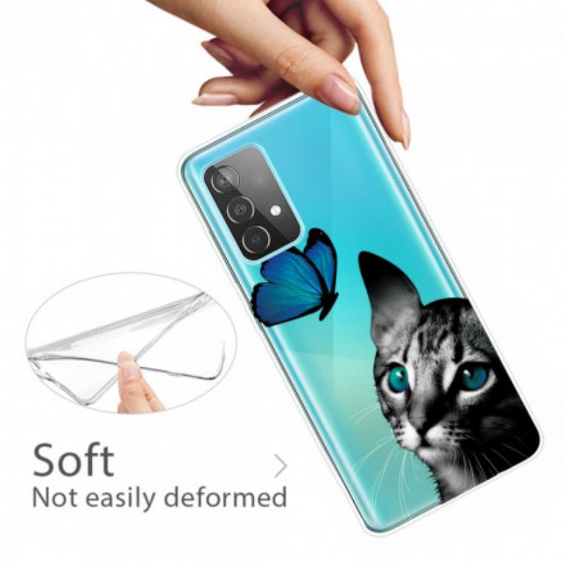 Coque Samsung Galaxy A32 5G Chat et Papillon