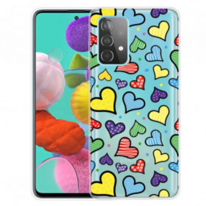 Coque Samsung Galaxy A32 5G Coeurs Multicolores