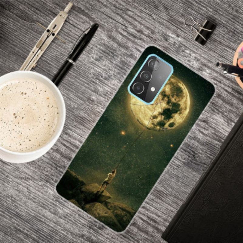 Coque Samsung Galaxy A32 5G Flexible Homme à la Lune