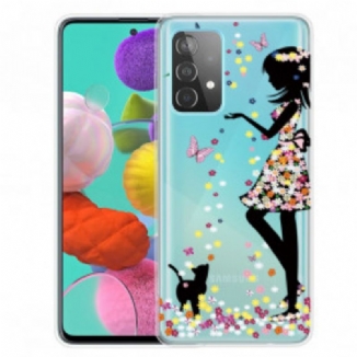 Coque Samsung Galaxy A32 5G Jeune Fille Fleurie