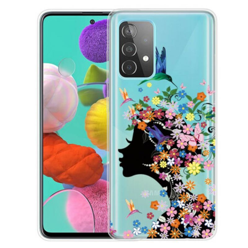 Coque Samsung Galaxy A32 5G Jolie Tête Fleurie