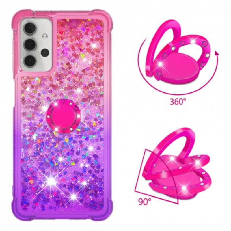 Coque Samsung Galaxy A32 5G Paillettes Anneau-Support