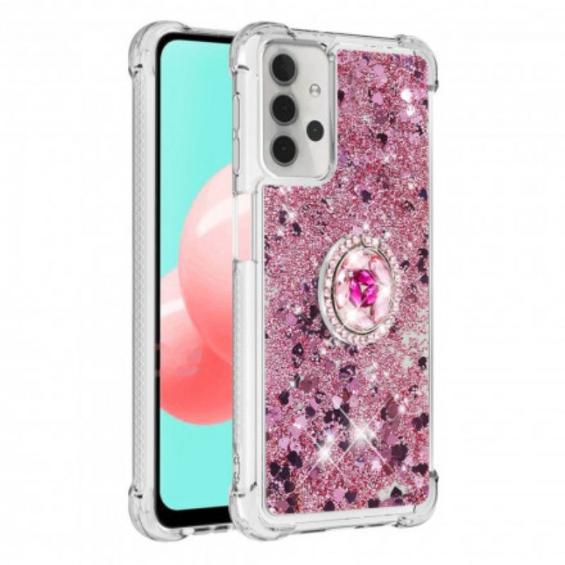 Coque Samsung Galaxy A32 5G Paillettes avec Anneau-Support