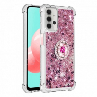 Coque Samsung Galaxy A32 5G Paillettes avec Anneau-Support