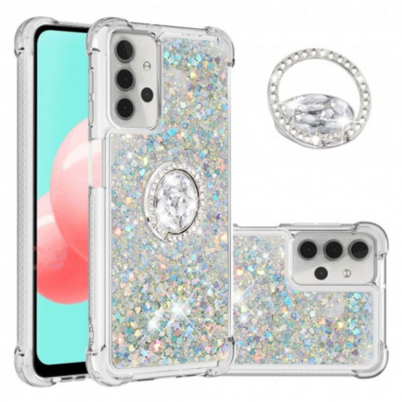 Coque Samsung Galaxy A32 5G Paillettes avec Anneau-Support