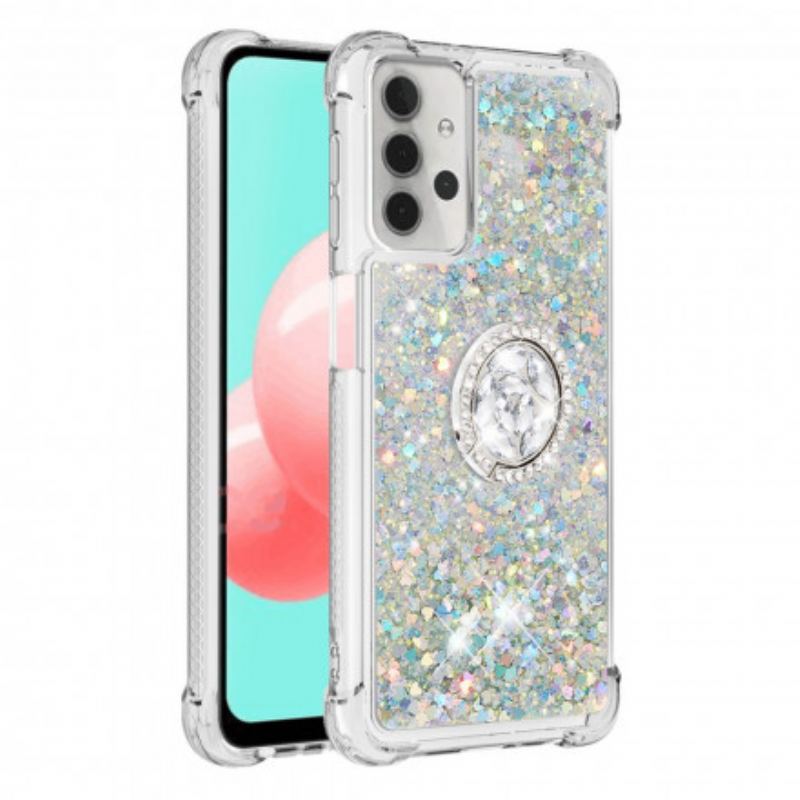 Coque Samsung Galaxy A32 5G Paillettes avec Anneau-Support