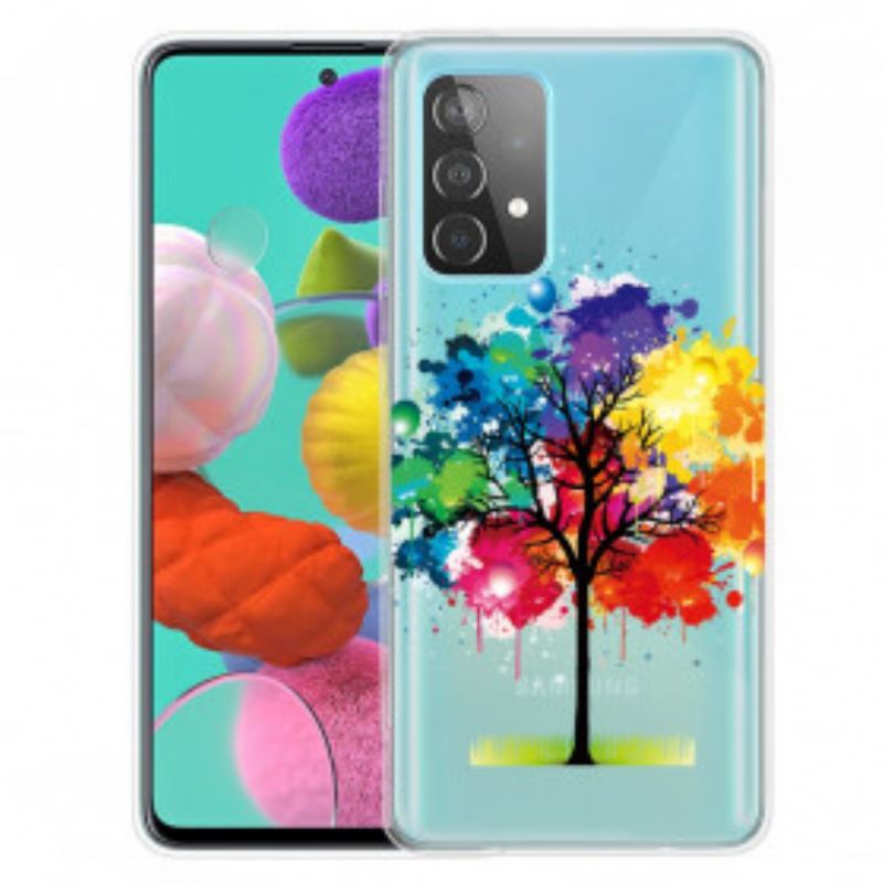 Coque Samsung Galaxy A32 5G Transparente Arbre Aquarelle